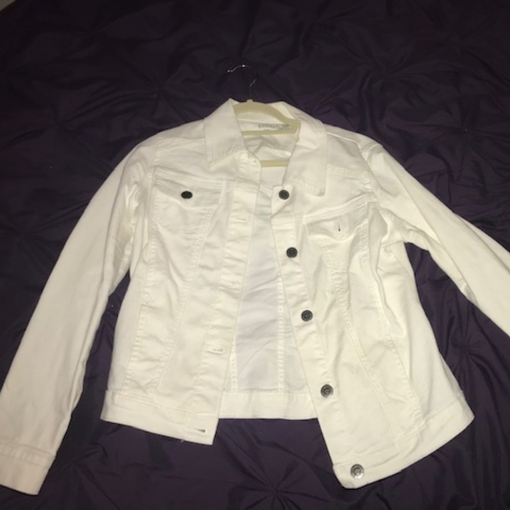 white jean jacket